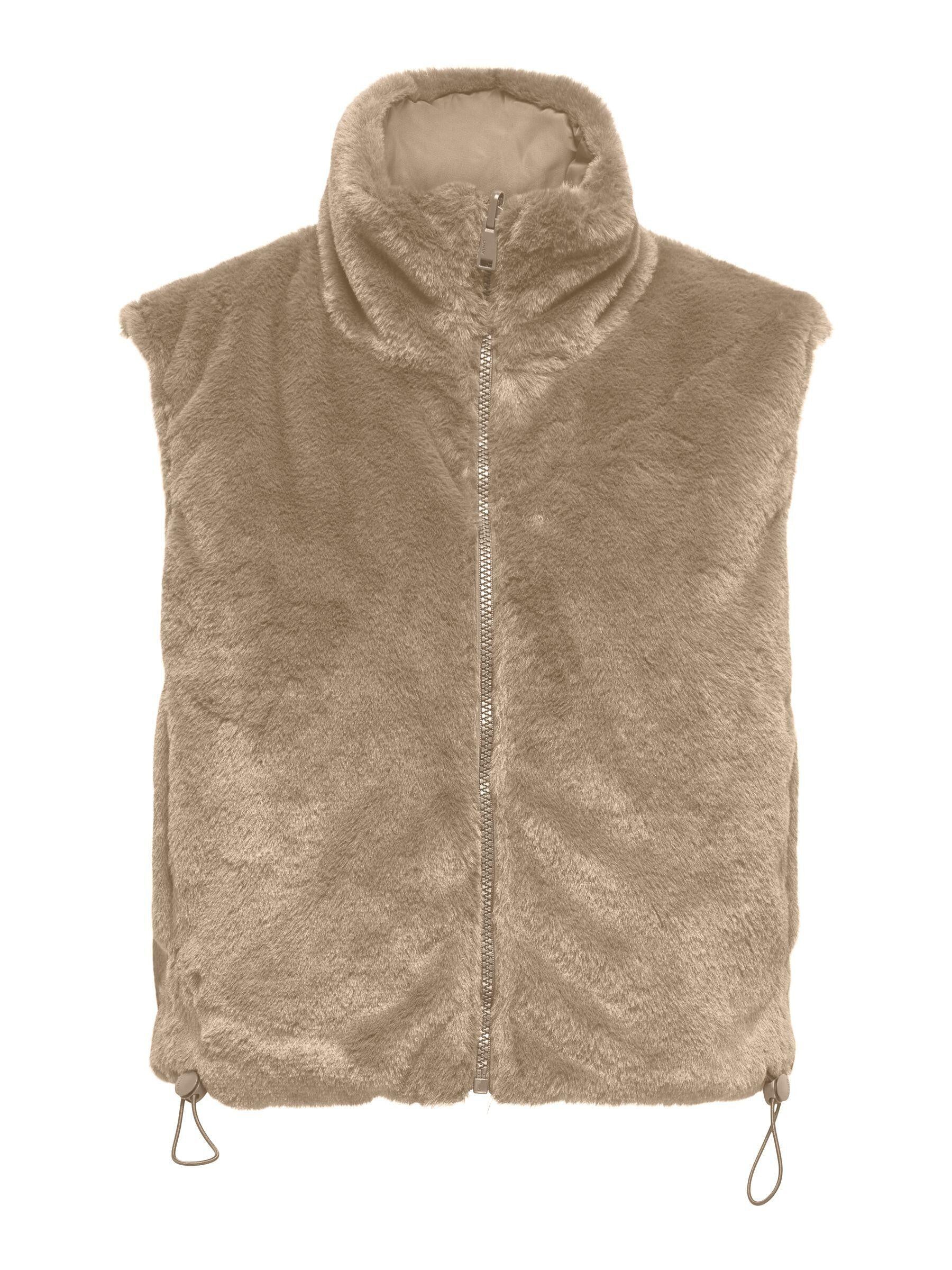 Weste DANA aus Fake Fur - Silver Mink - Beige