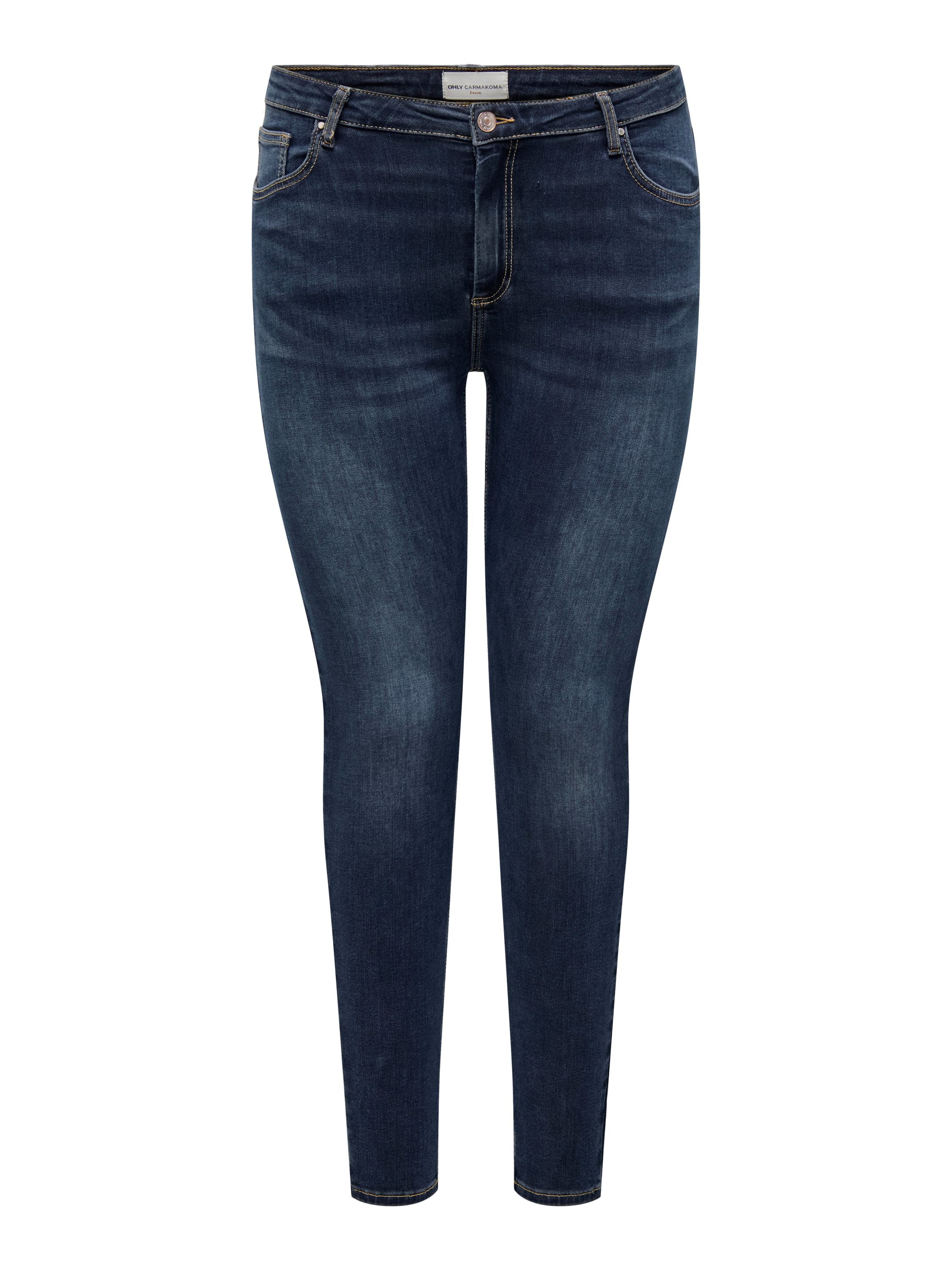 Skinny Jeans - Dark Blue Denim - Blau