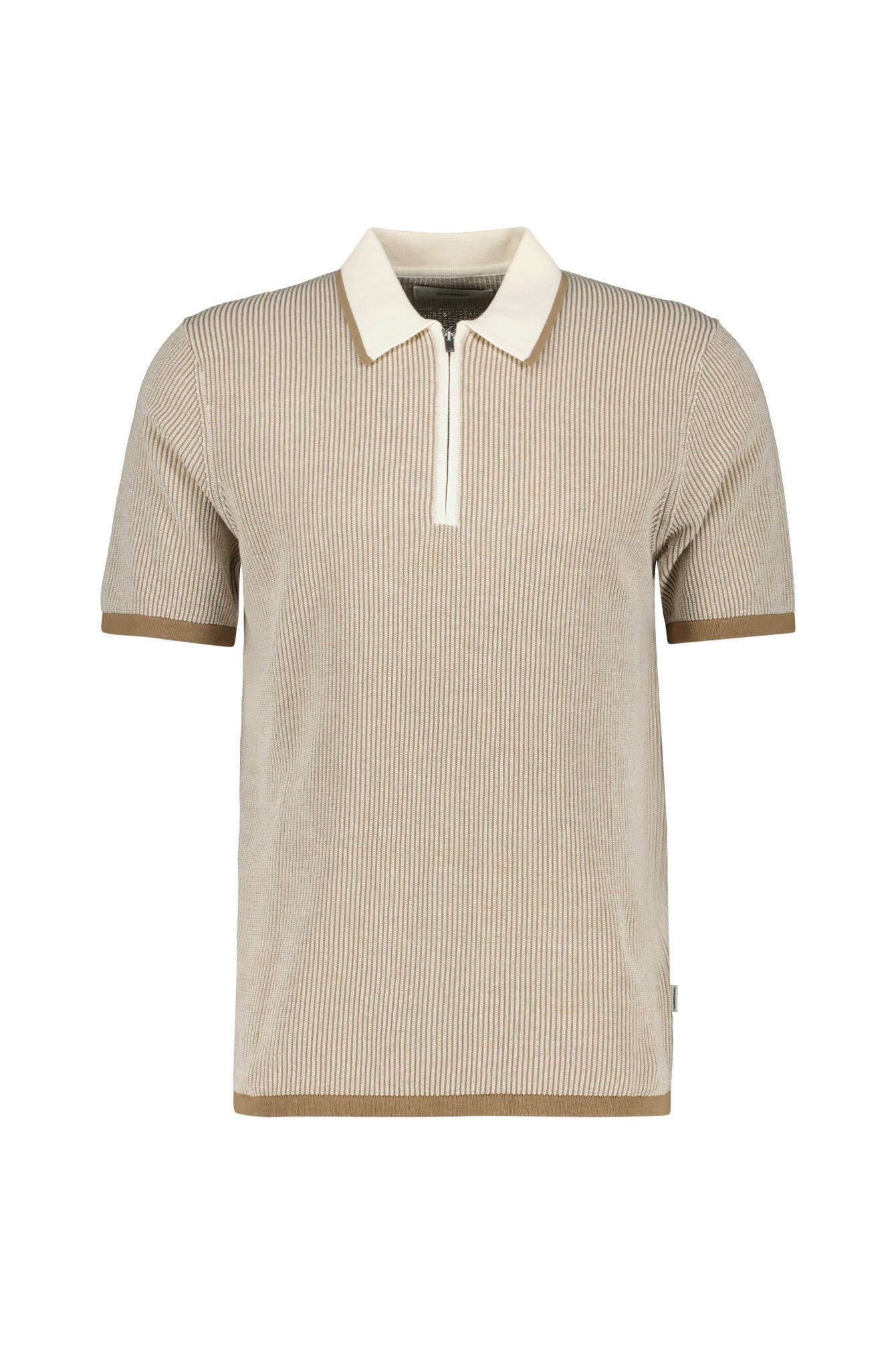 Strick-T-Shirt OSWALD aus Baumwolle - 0028-Sand Greige - Braun