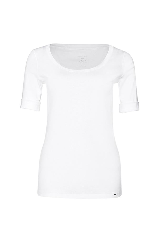 T-Shirt mit weitem Rundhalsausschnitt