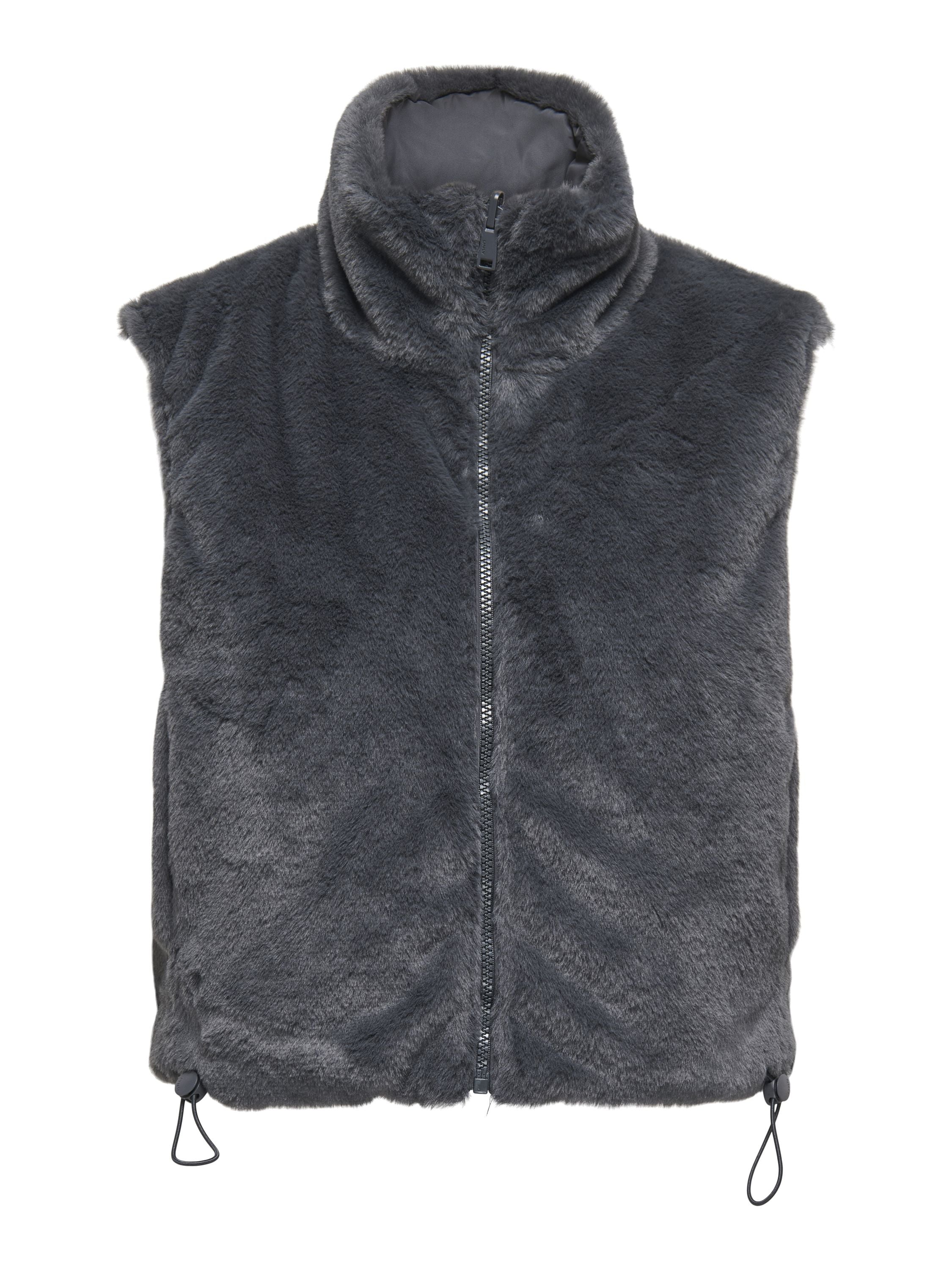 Weste DANA aus Fake Fur - Blackened Pearl - Grau