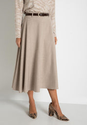 Glockenrock mit Gürtel - 0227 - Beige