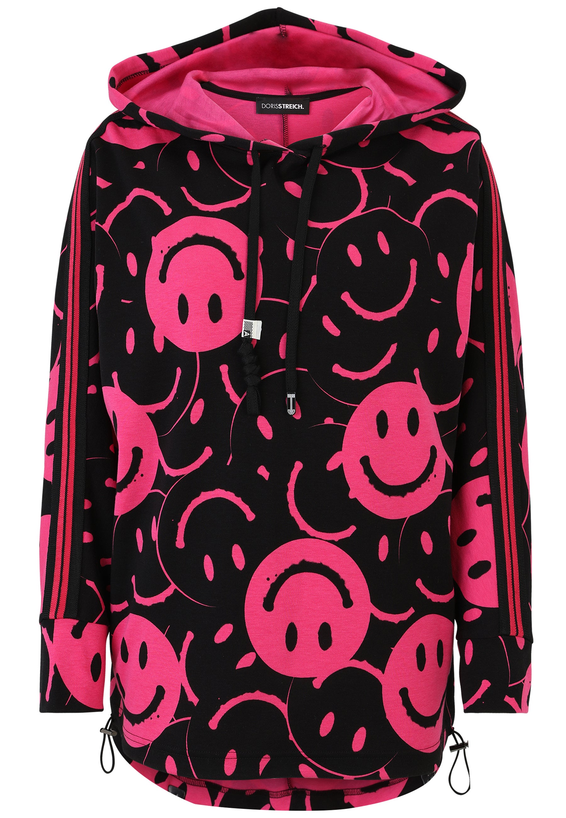 Sweathoodie aus Baumwollmix - 42-Pink - Schwarz