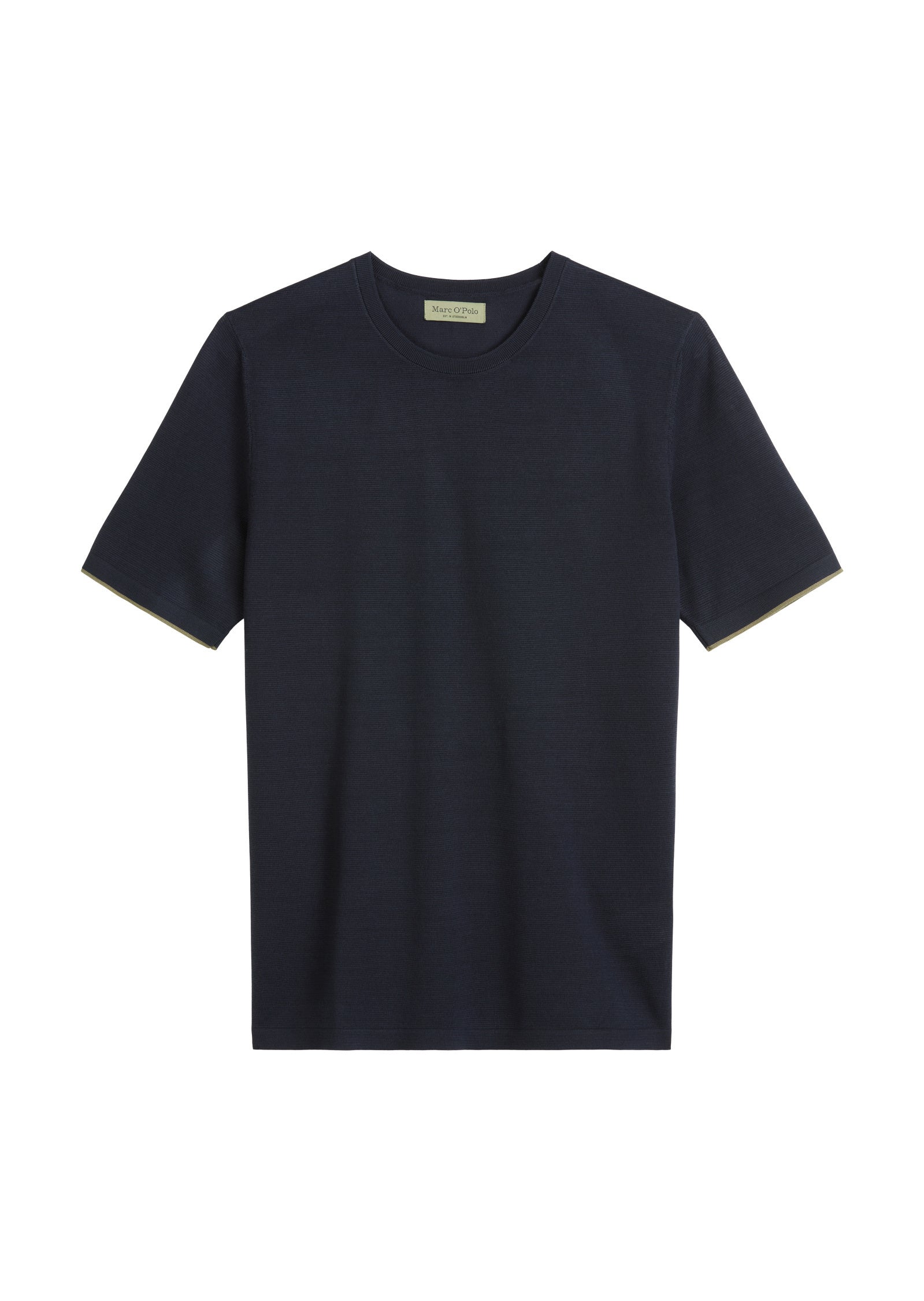 Strick-T-Shirt aus Baumwolle - 888-deep night blue - Blau