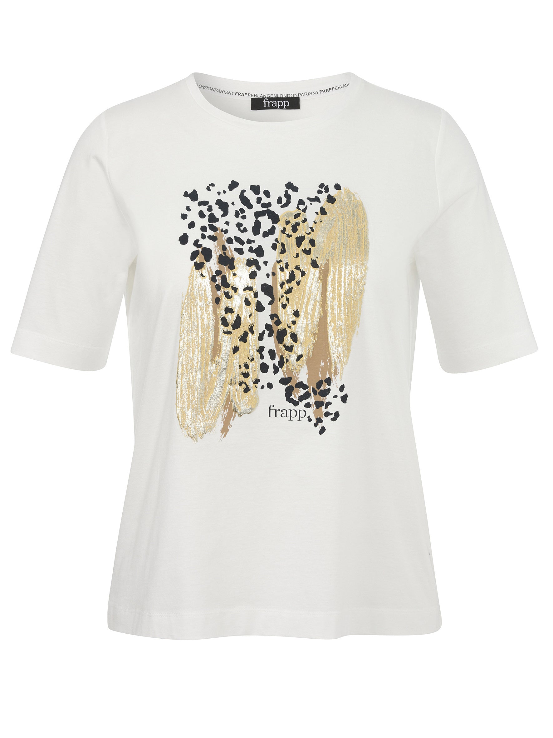 T-Shirt aus Baumwolle - 957-offwhite multicolor - Weiß
