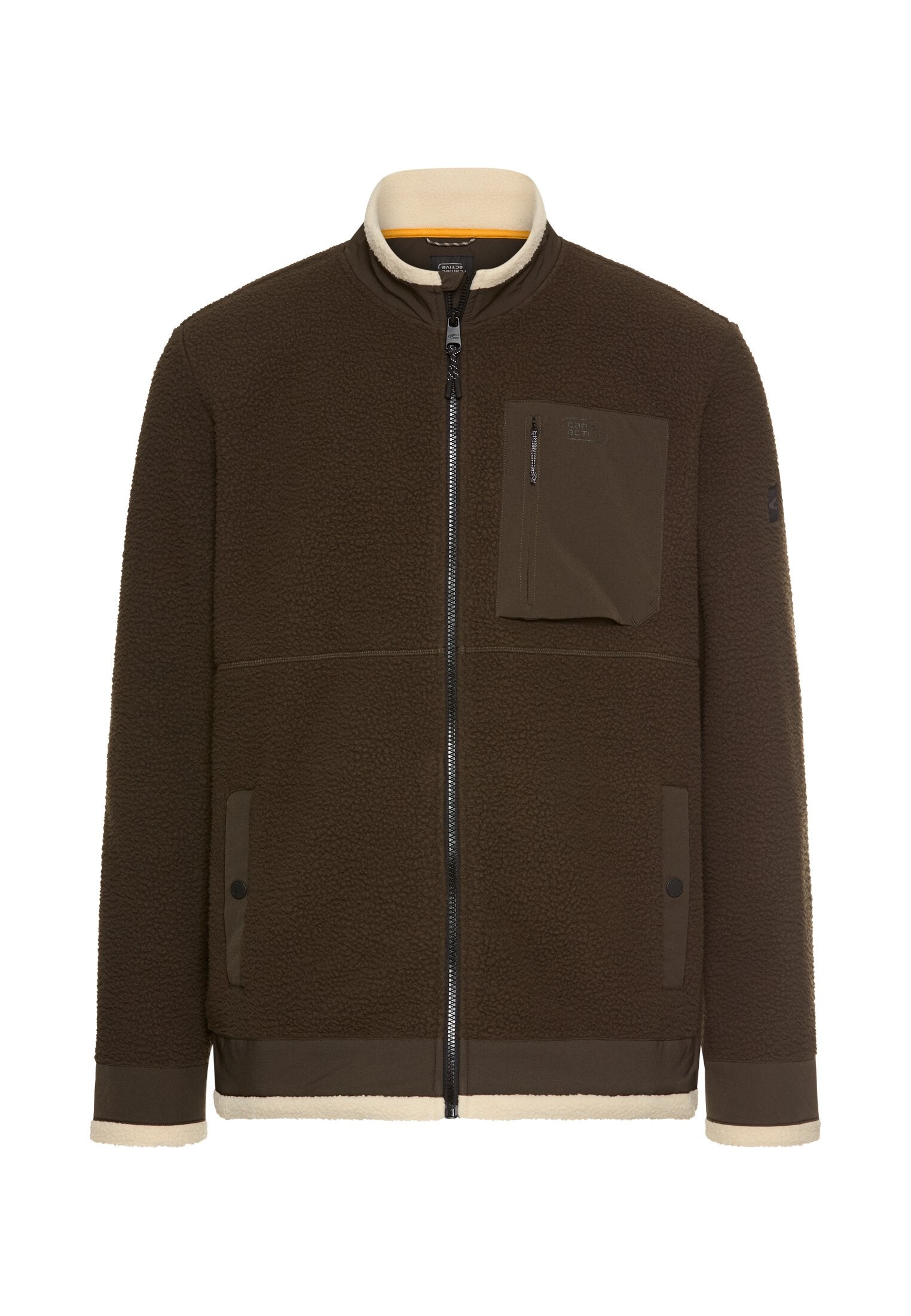 Fleecejacke mit Stehkragen - 27-Dark Brown - Braun