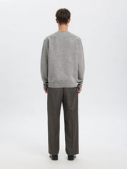 Strickpullover aus Meriniowolle - Medium Grey Melange - Grau