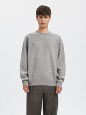 Strickpullover aus Meriniowolle - Medium Grey Melange - Grau
