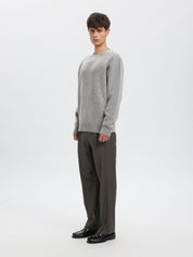 Strickpullover aus Meriniowolle - Medium Grey Melange - Grau