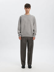 Strickpullover aus Meriniowolle - Medium Grey Melange - Grau