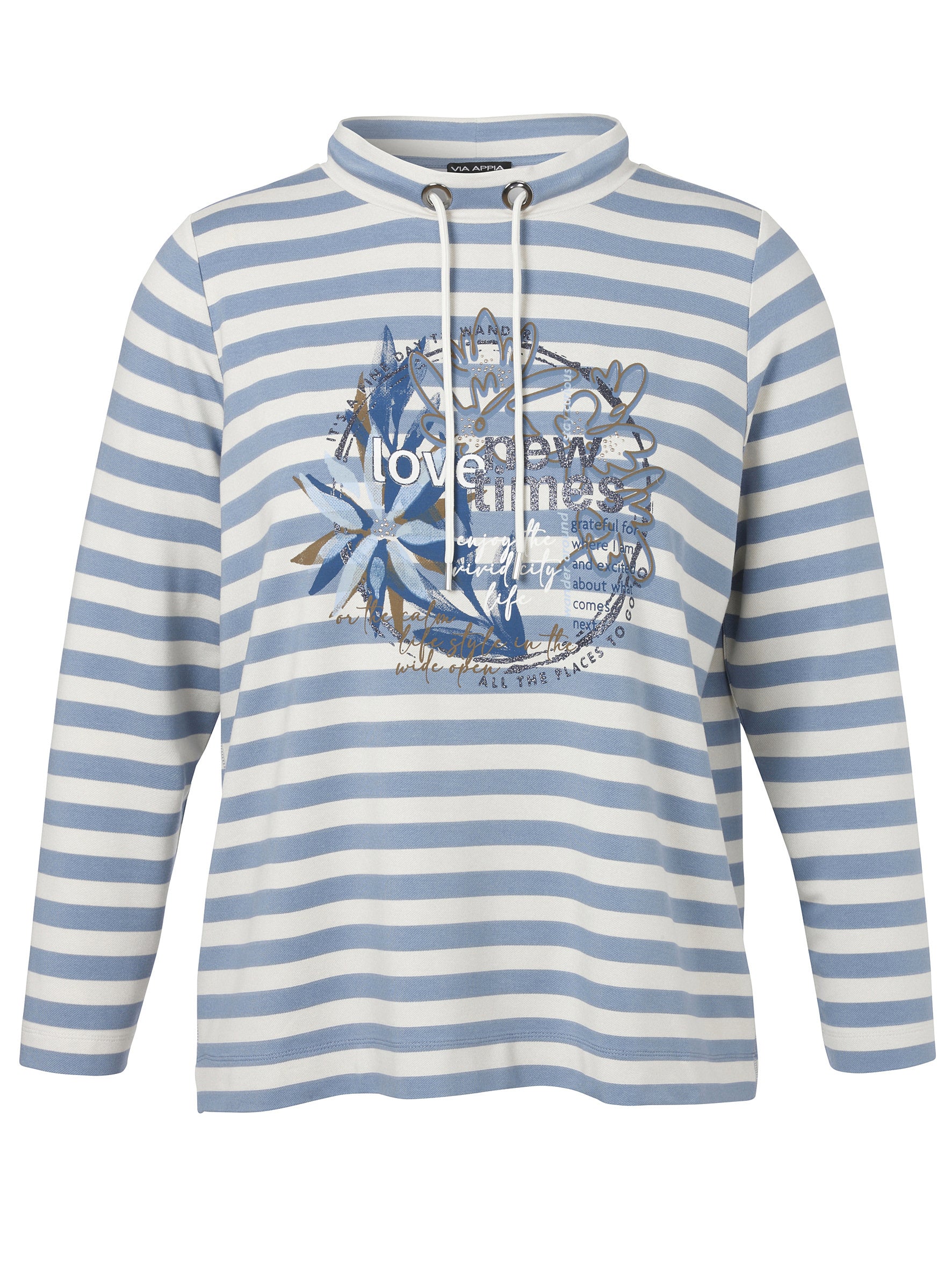 Sweatshirt aus Viskose - 843-bleu multicolor - Blau