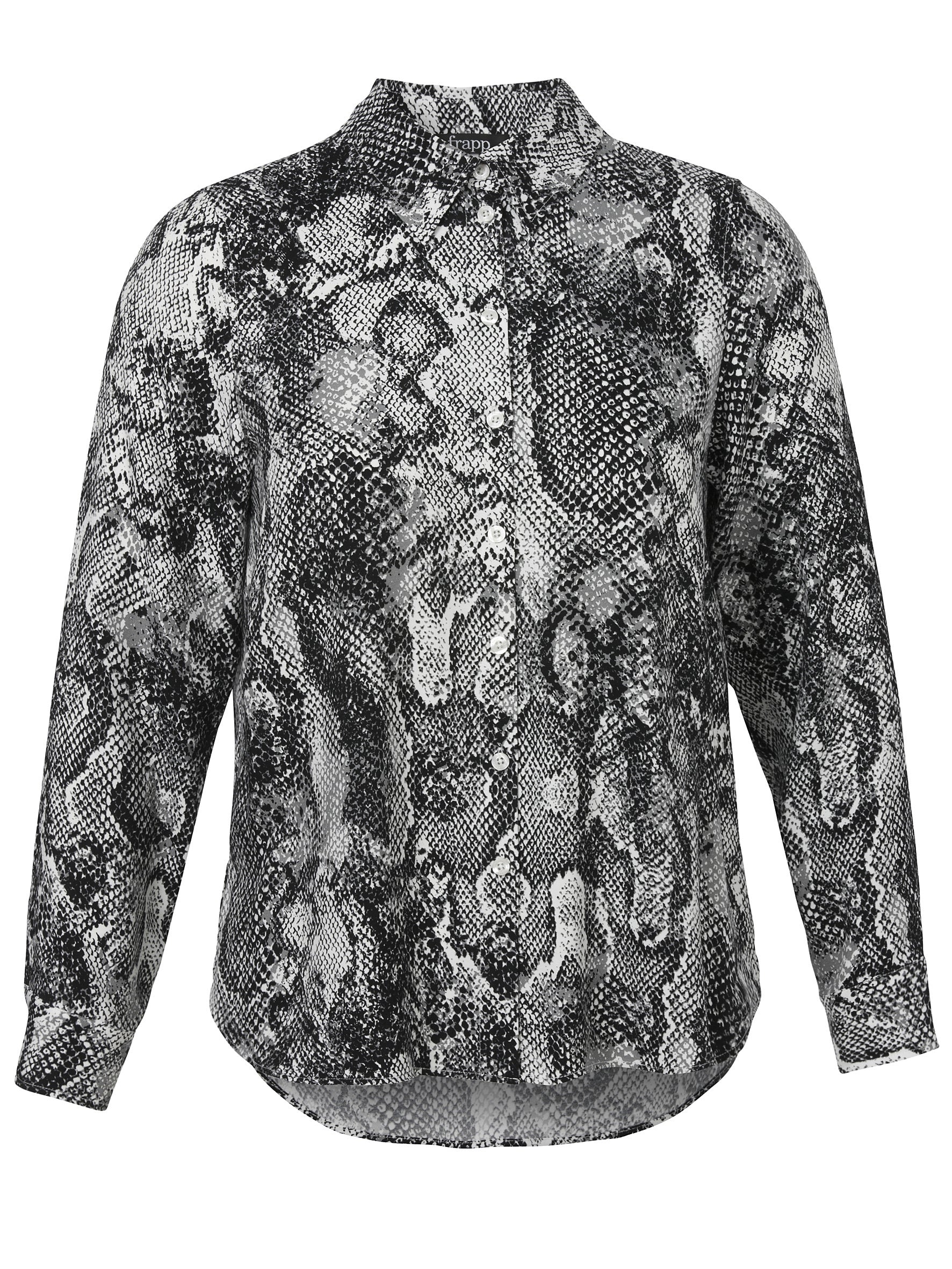 Bluse aus Viskose - 107-black multicolor - Schwarz