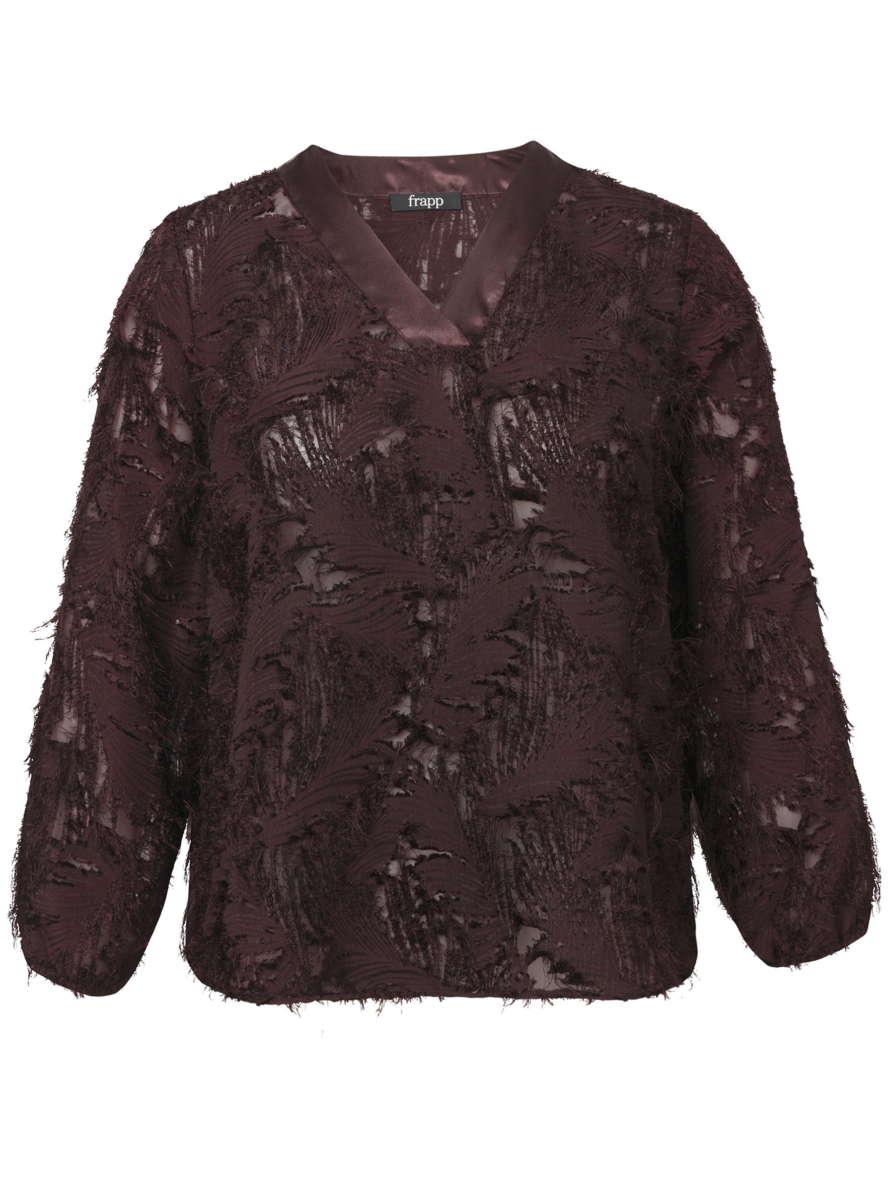 Schlupfbluse mit V-Ausschnitt - 314-wild berry - Rot