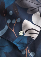 Tuch floral aus Viskose - BLU3 - Blau