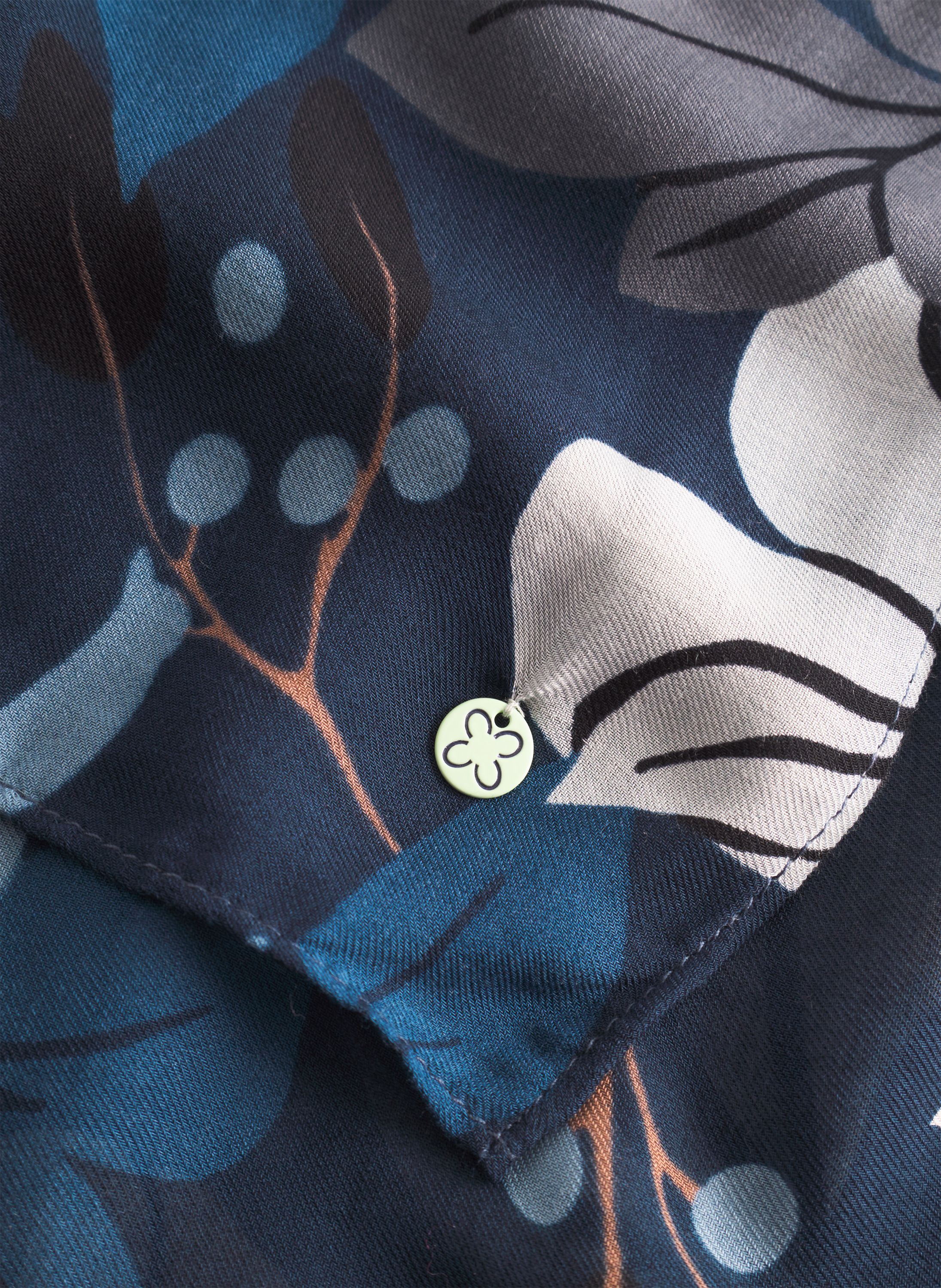 Tuch floral aus Viskose - BLU3 - Blau