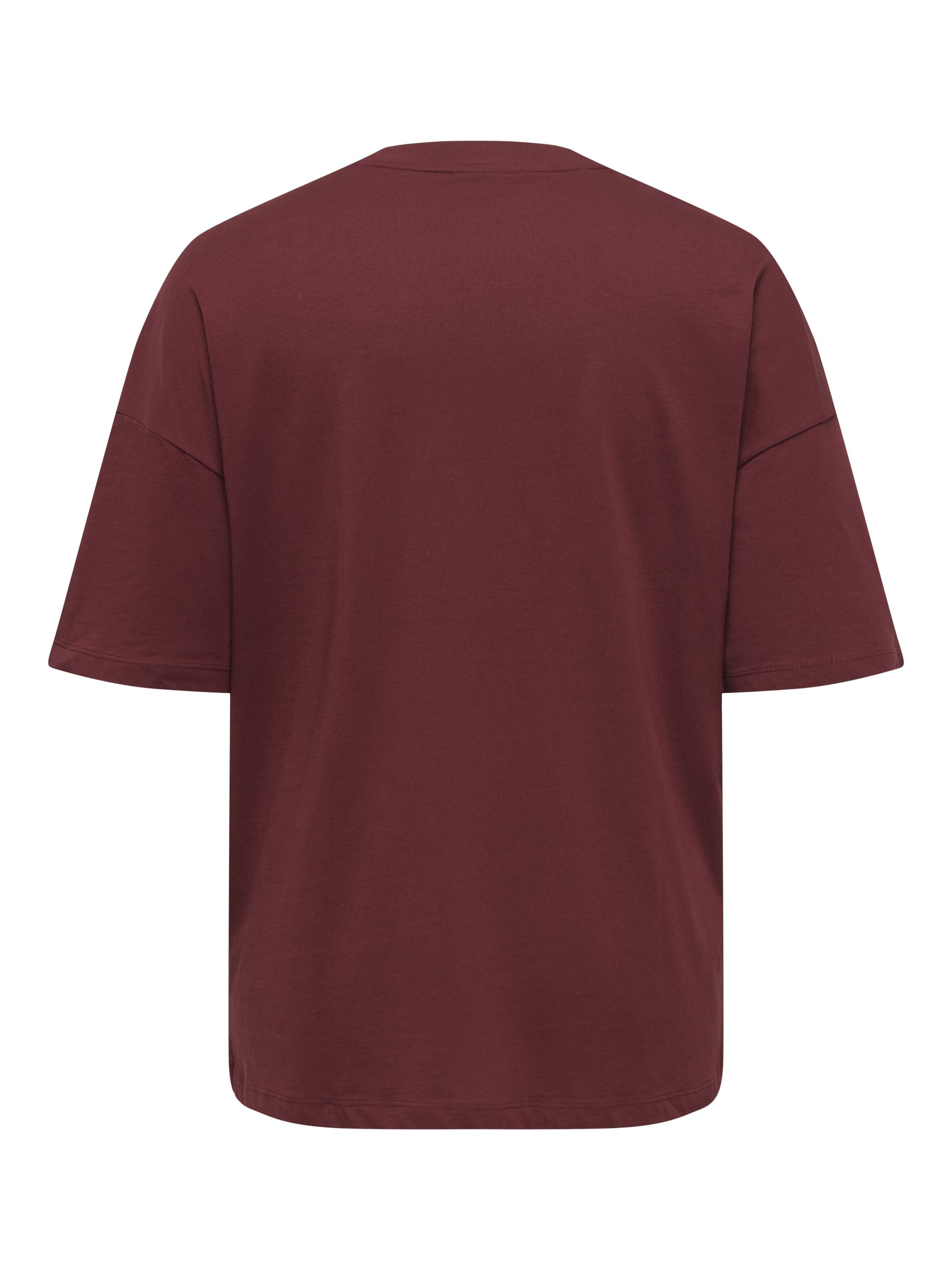 T-Shirt aus Bio-Baumwolle - Cabernet/LOVE - Rot