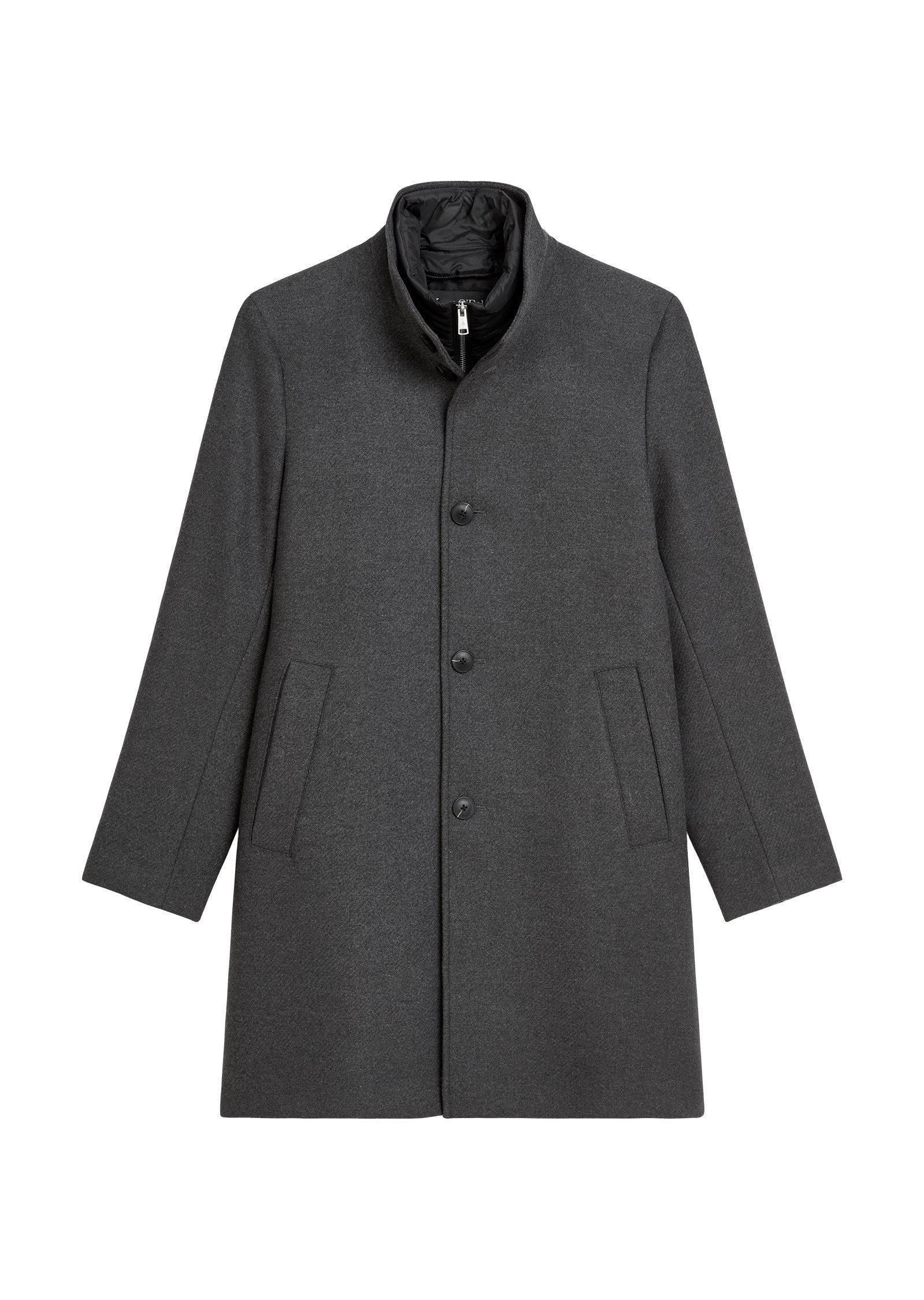 Mantel aus Wollmix - 989-dark grey melange - Grau
