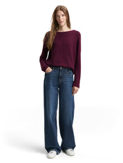 Strickpullover meliert - 10525-Dark Red Mélange - Rot