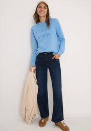 Sweatshirt aus Baumwolle - 37339 sporty light blue - Blau