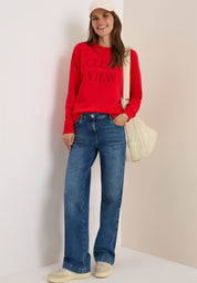 Sweatshirt aus Baumwolle - 36953 fiery red - Rot