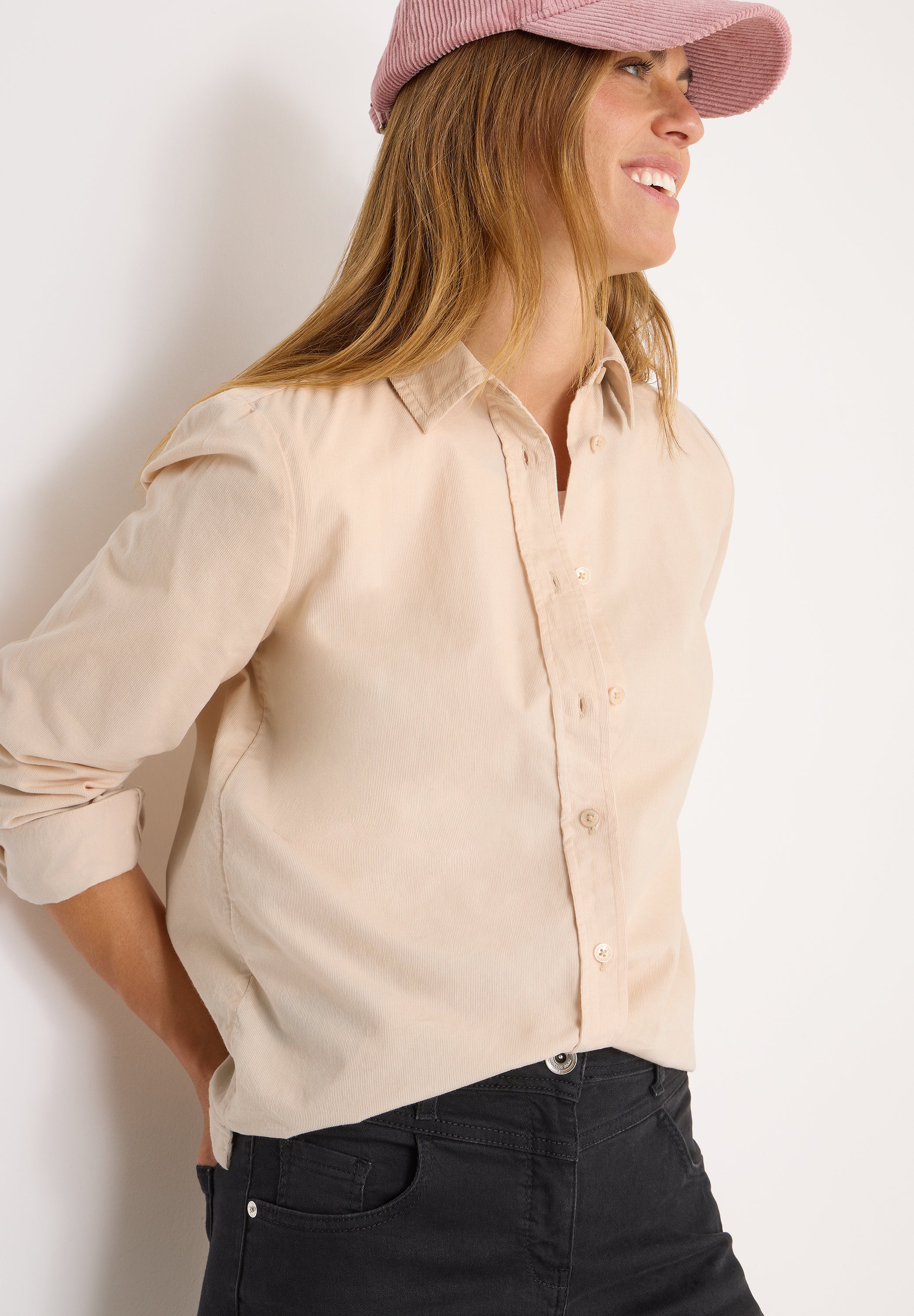 Cordhemd aus Baumwolle - 16983 oat milk beige - Beige