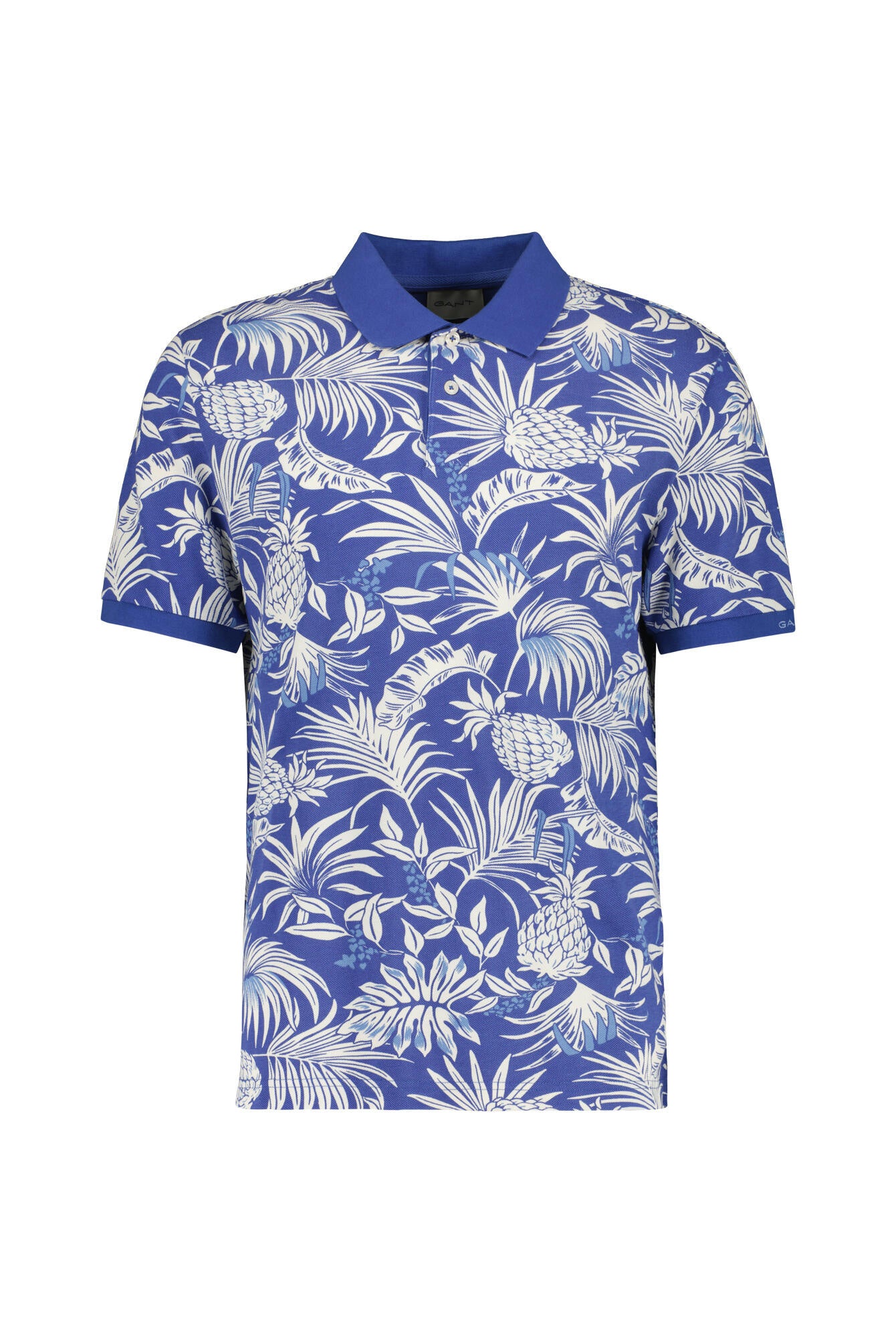 Poloshirt Regular Fit im Tropical-Print - 407-RICH BLUE - Blau