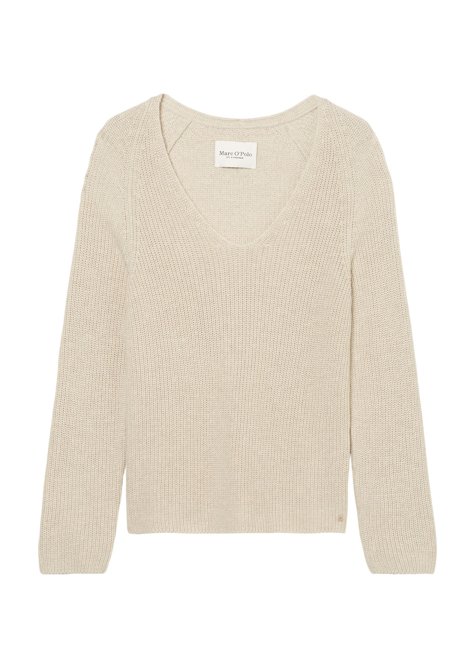 Strickpullover aus Baumwolle - 145-sandy melange - Beige