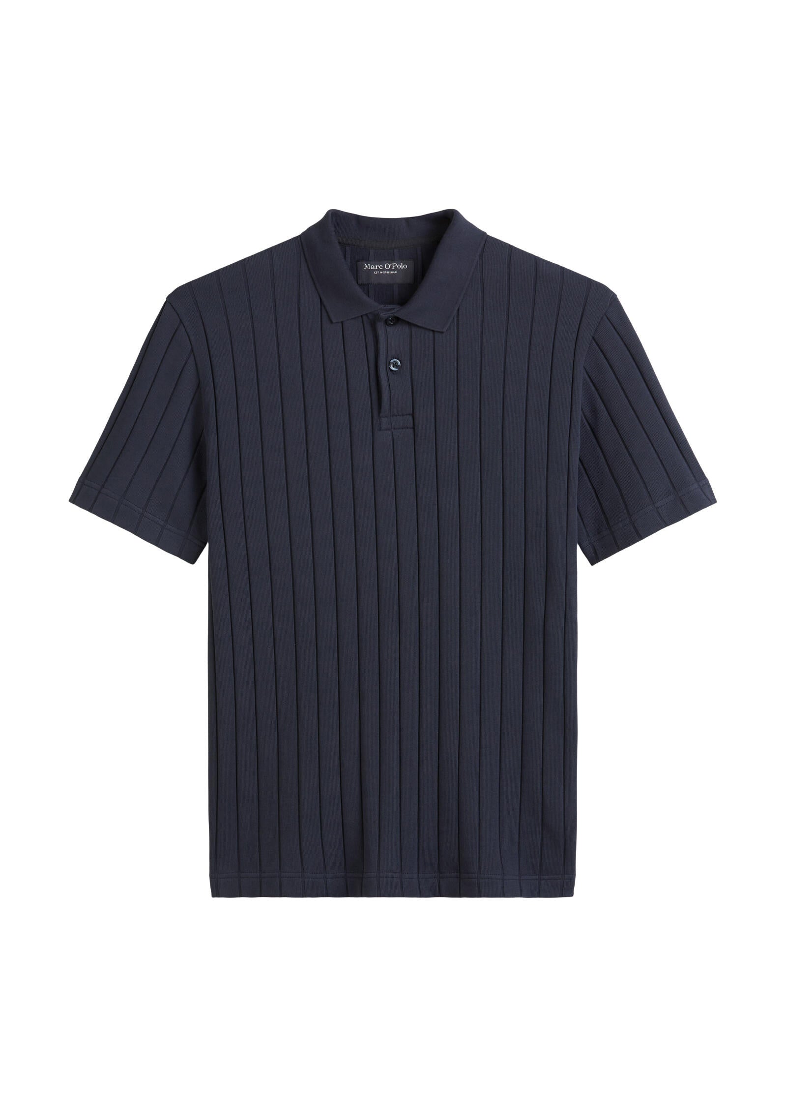 Strickpoloshirt aus Baumwolle - 898-dark navy - Blau