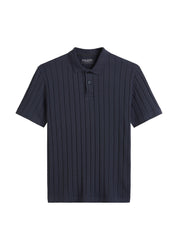 Strickpoloshirt aus Baumwolle - 898-dark navy - Blau