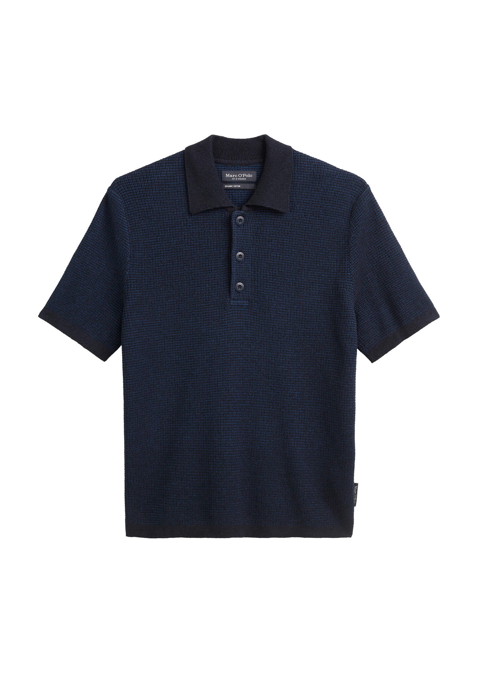 Poloshirt aus Strick - 898-dark navy - Blau