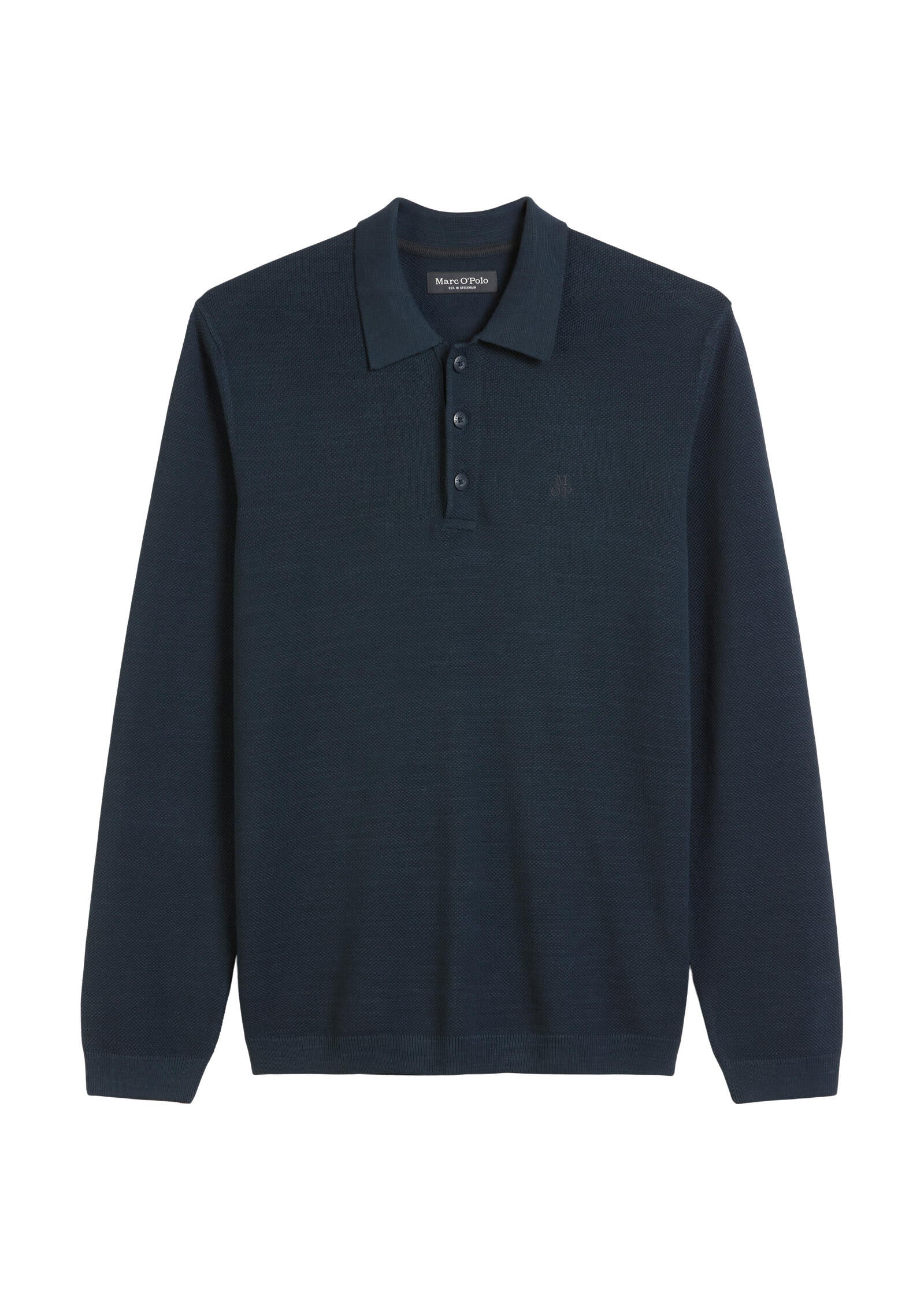 Langarm-Poloshirt Regular Fit - 898-dark navy - Blau