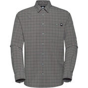 Funktionshemd LENNI kariert - 00722-steel-black - Grau