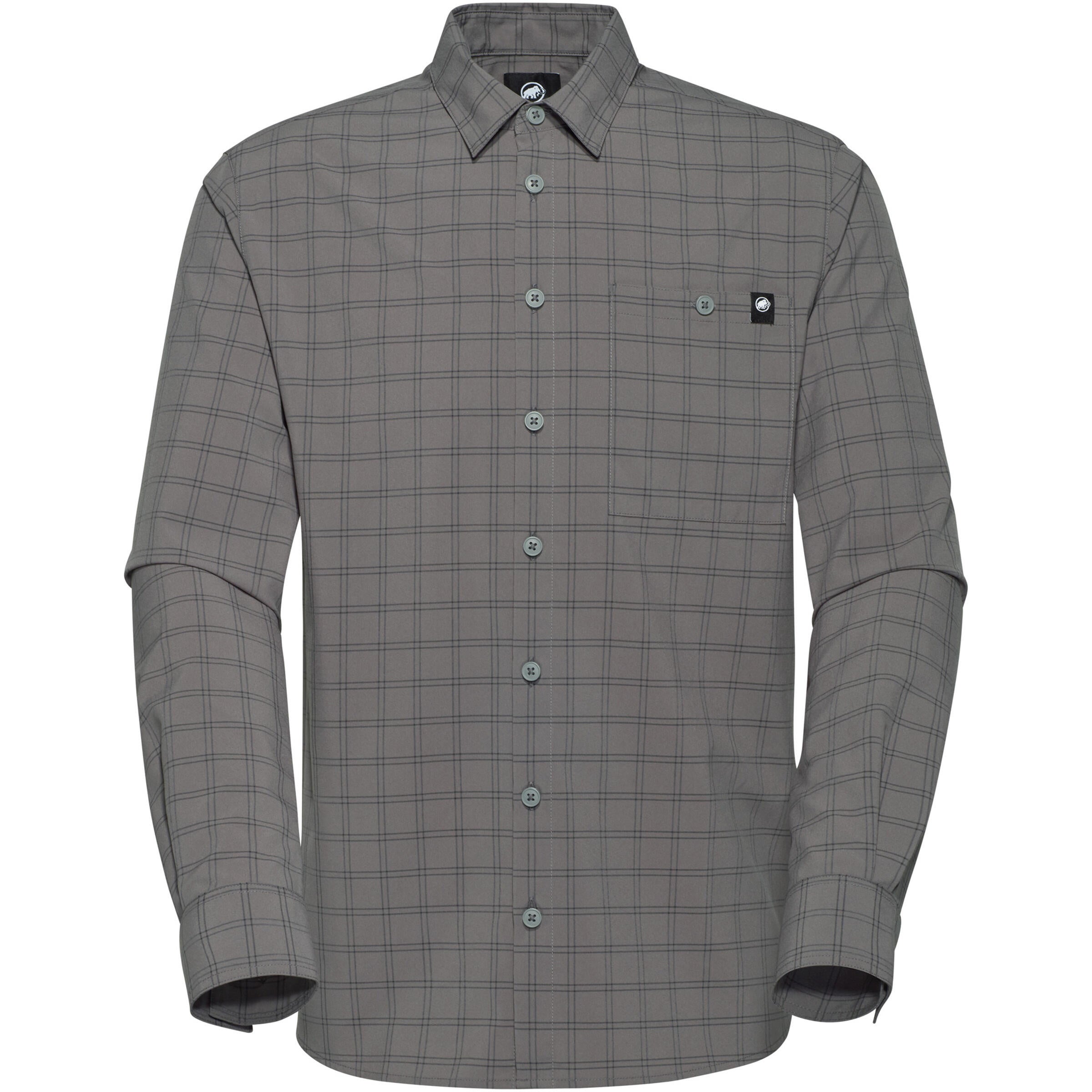 Funktionshemd LENNI kariert - 00722-steel-black - Grau