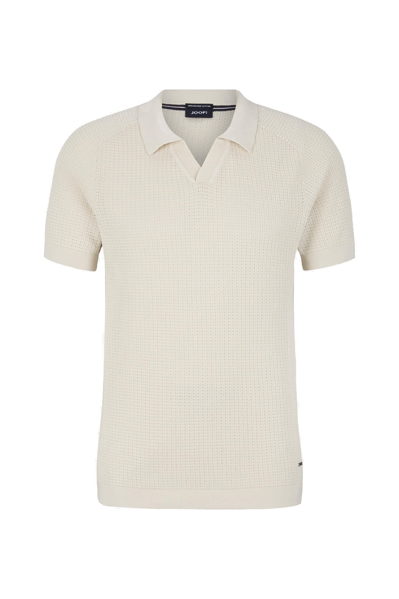 Strickpoloshirt aus Baumwolle - 107 - Beige