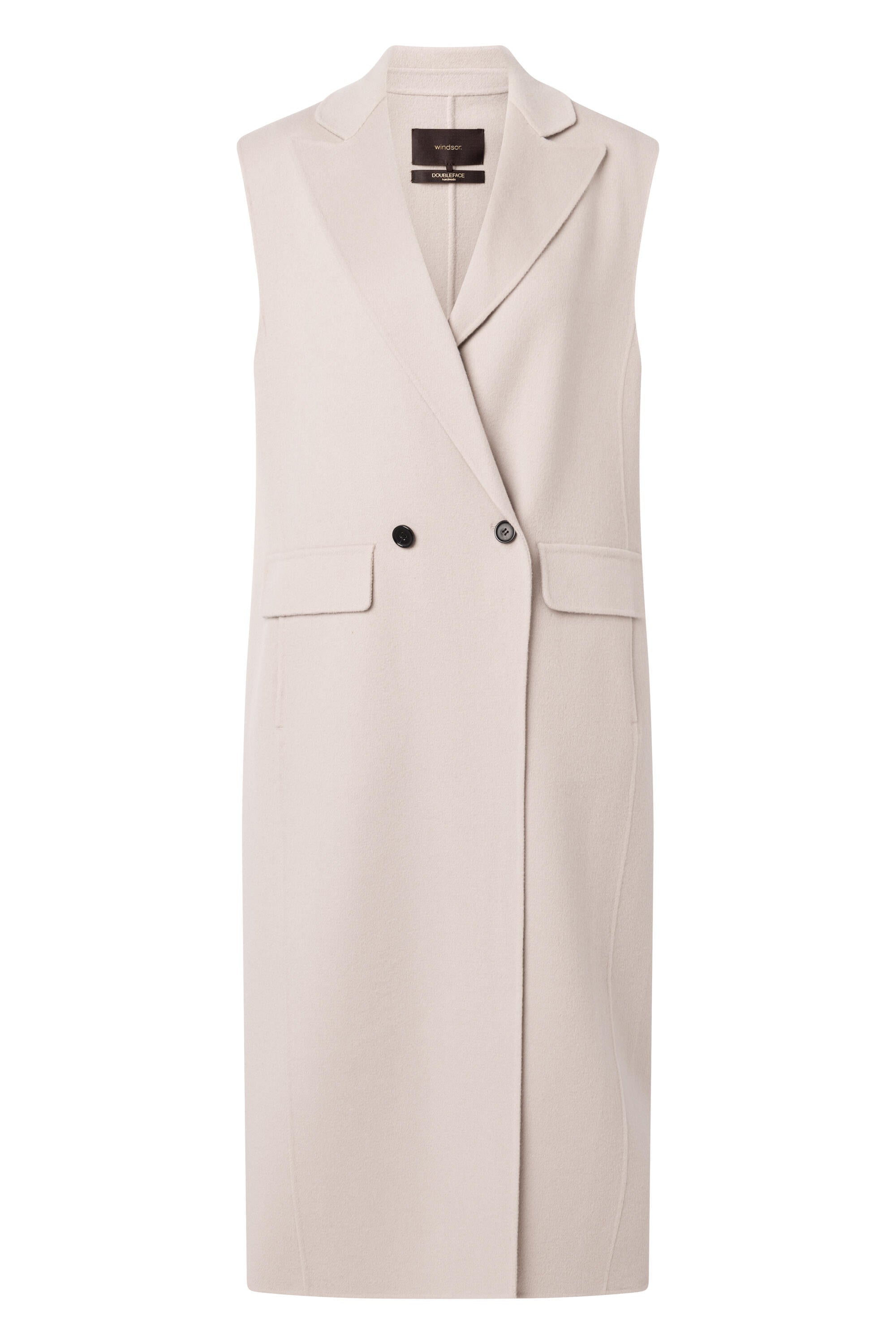 Mantel ärmellos aus Schurwolle - Open Beige - Beige