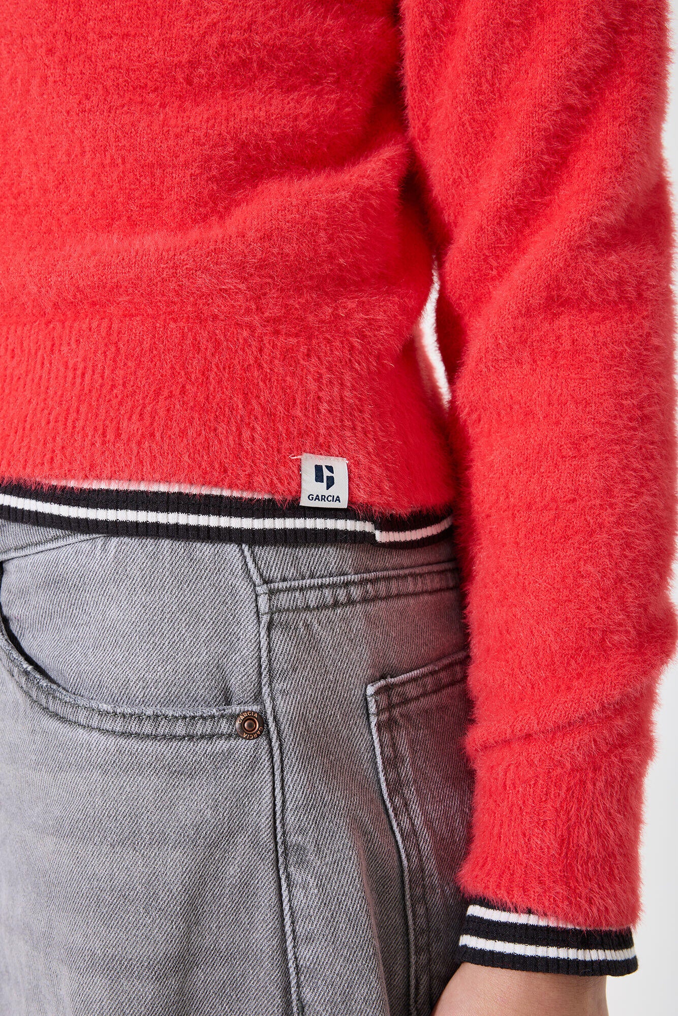 Strickpullover mit Kapuze - 3016-chili red - Rot