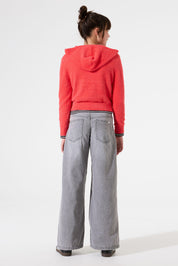 Strickpullover mit Kapuze - 3016-chili red - Rot