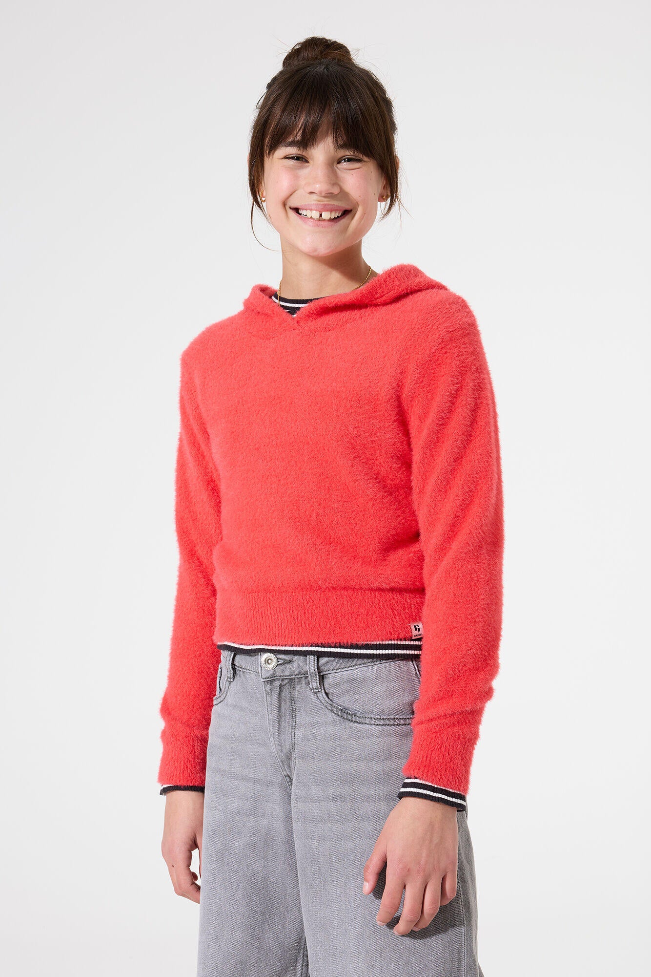 Strickpullover mit Kapuze - 3016-chili red - Rot