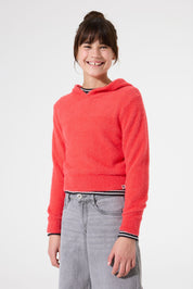 Strickpullover mit Kapuze - 3016-chili red - Rot