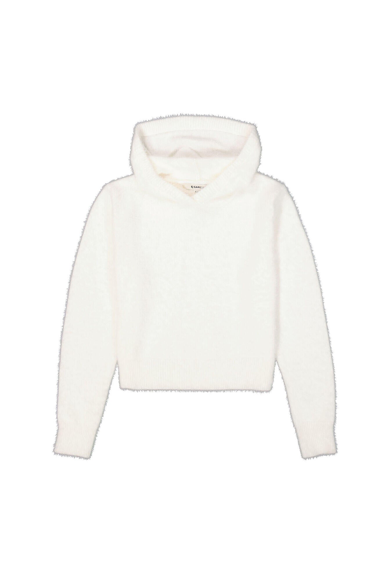 Strickpullover mit Kapuze - 53-off white - Weiß