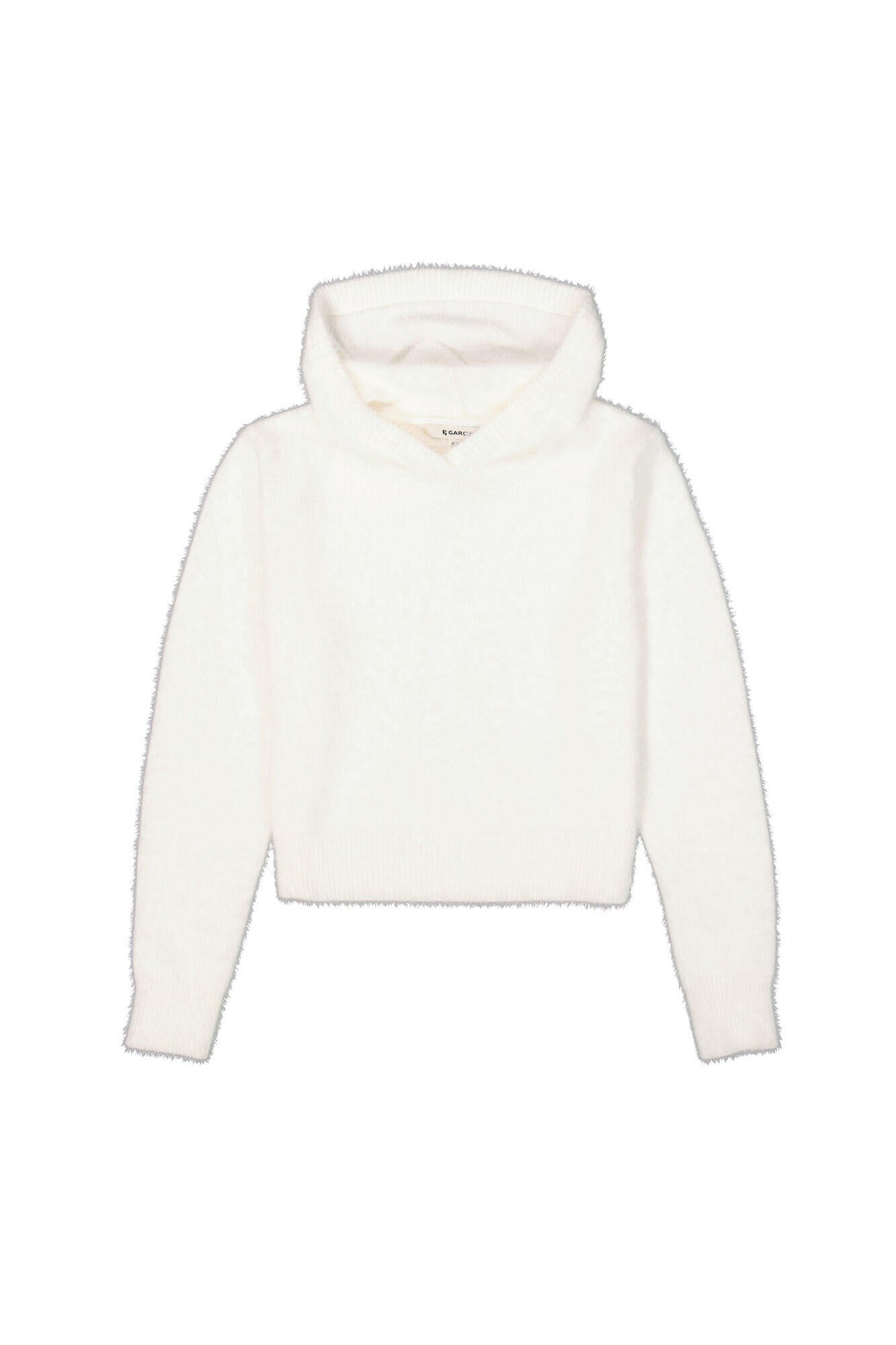 Strickpullover mit Kapuze - 53-off white - Weiß