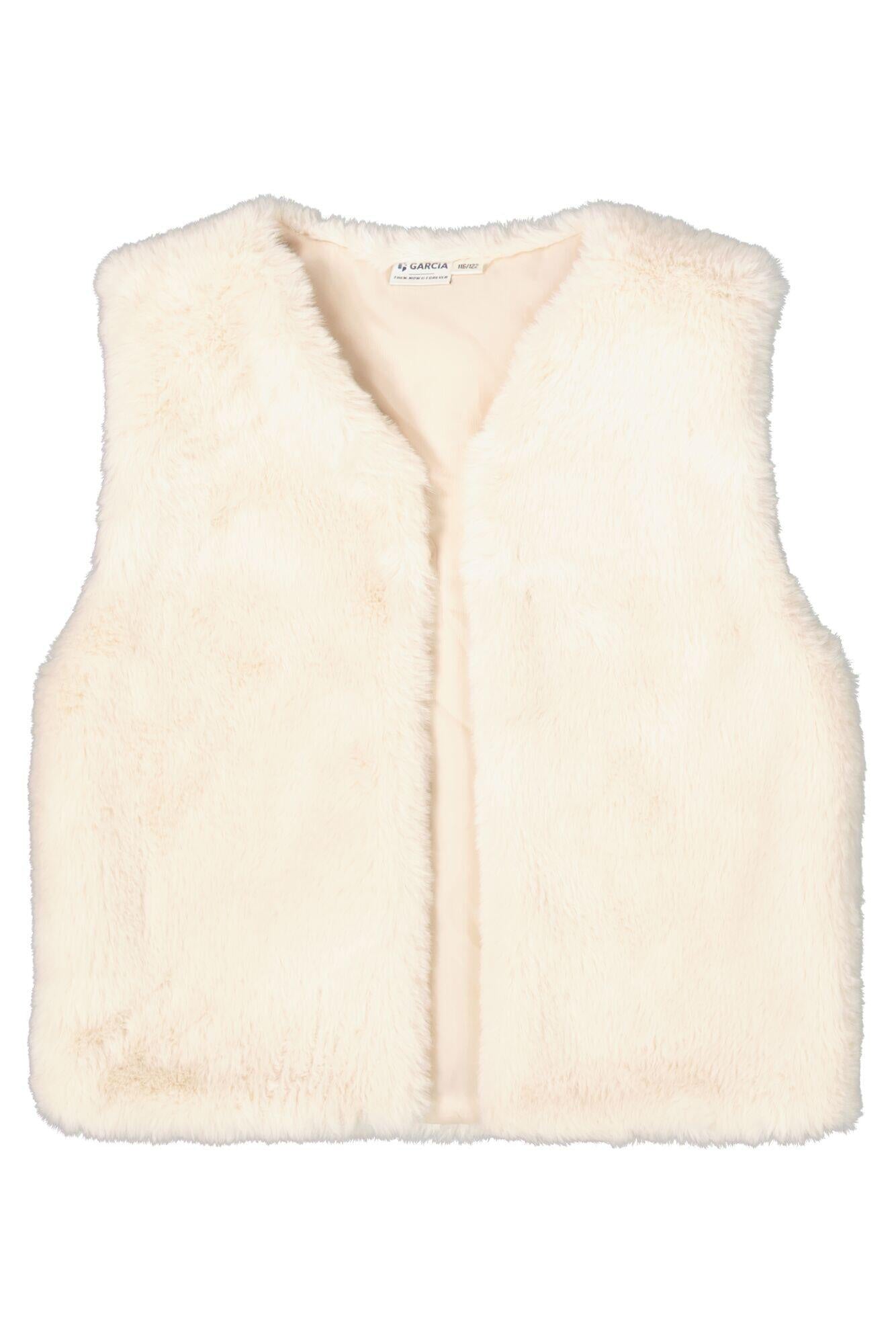 Weste aus Fake Fur - 4240-neutral beige - Creme