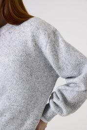 Strickpullover mit Rundhalsausschnitt - 2137-pebble melee - Grau