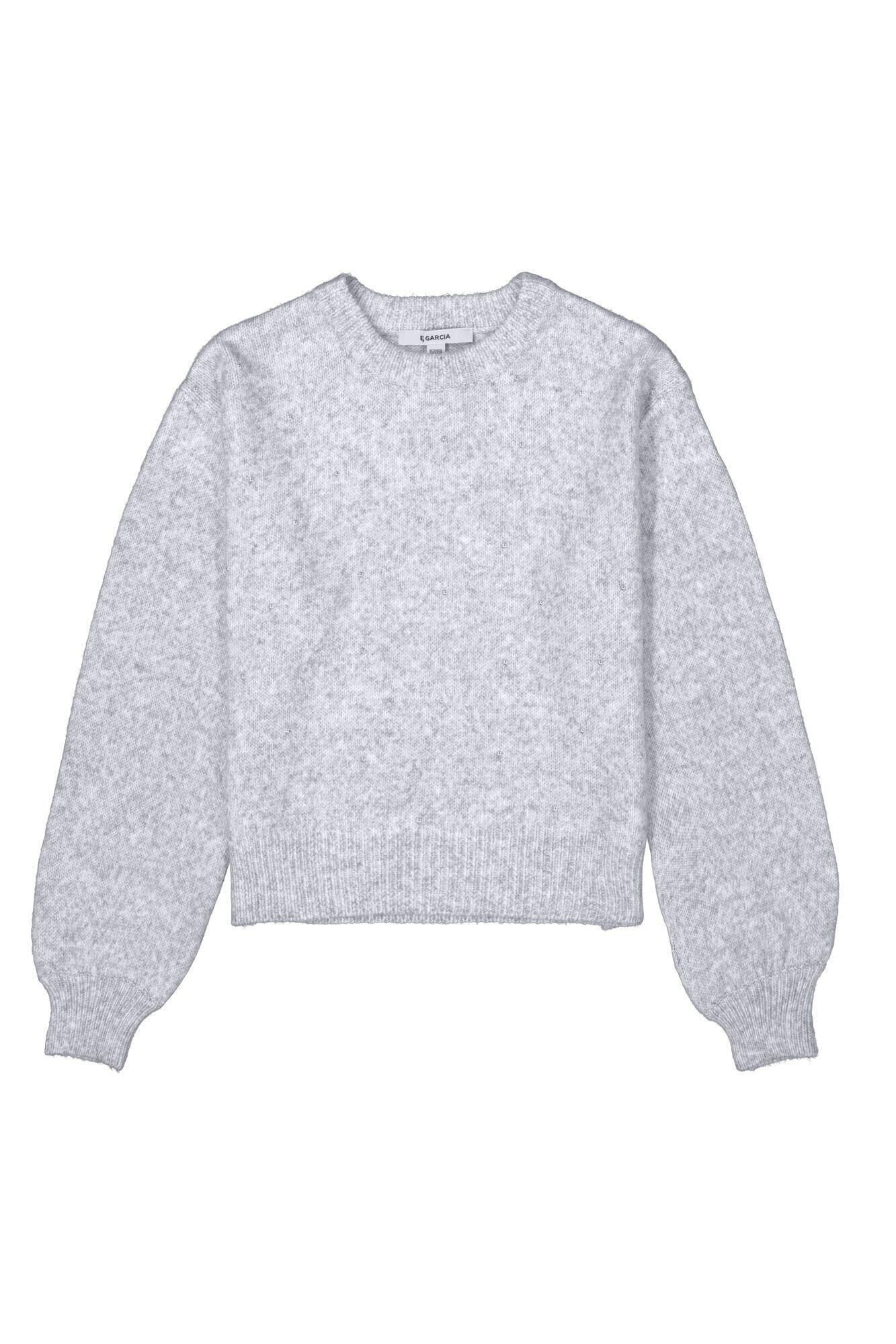Strickpullover mit Rundhalsausschnitt - 2137-pebble melee - Grau