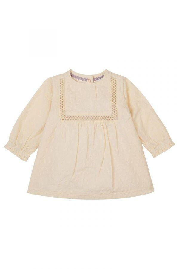 Freizeitkleid mit Stickereien - P959-Butter Cream - Creme