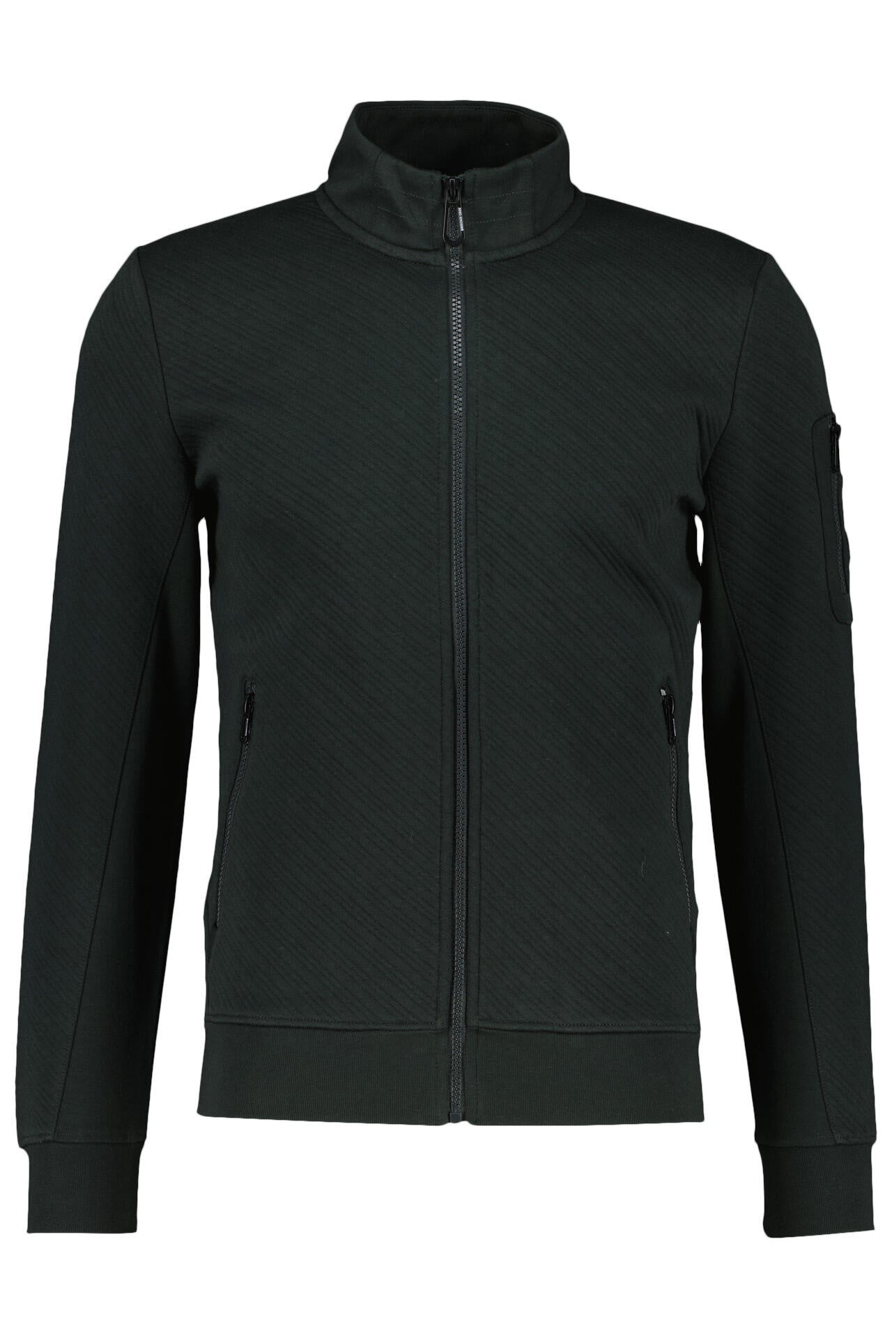 Sweatjacke - 174-Greenish Black - Grün