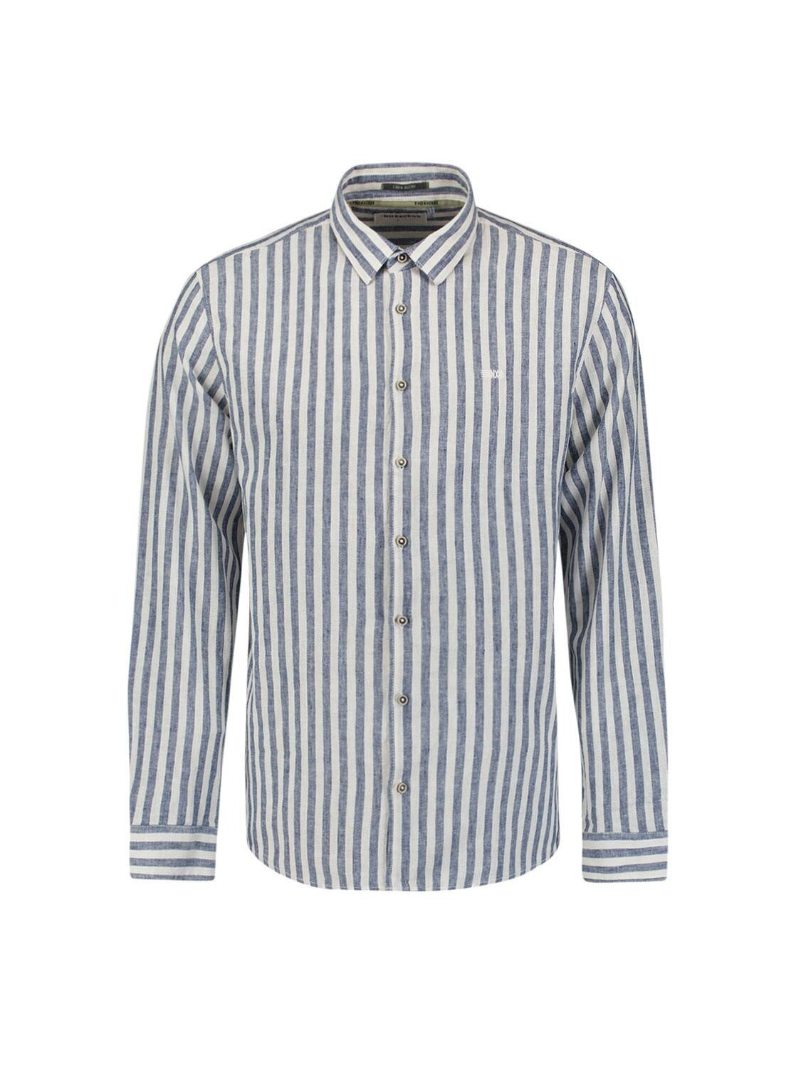 Leinenhemd gestreift Regular Fit - 136-Indigo Blue - Blau