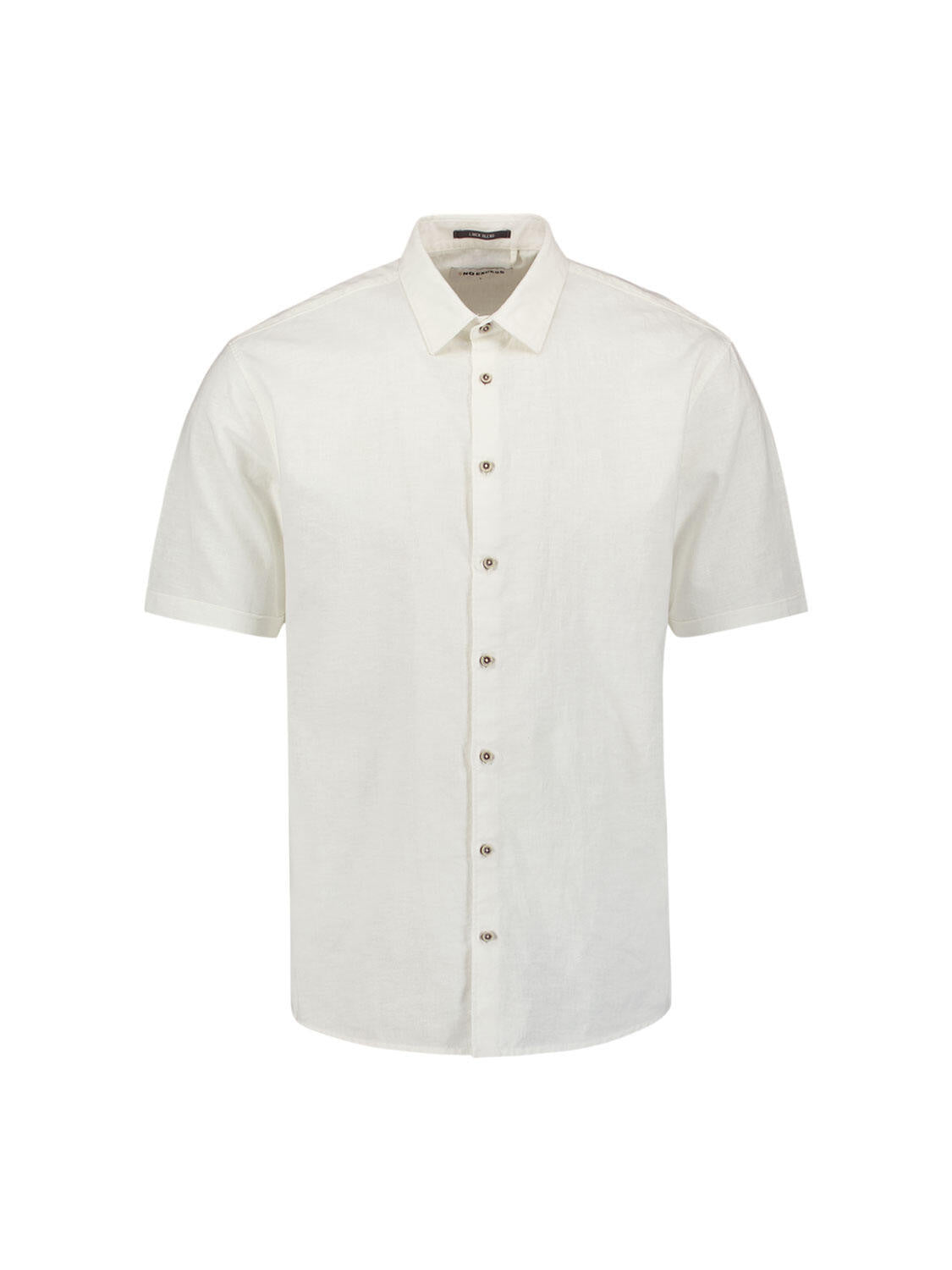 Kurzarmhemd Regular Fit aus Leinenmix - 010-White - Weiß