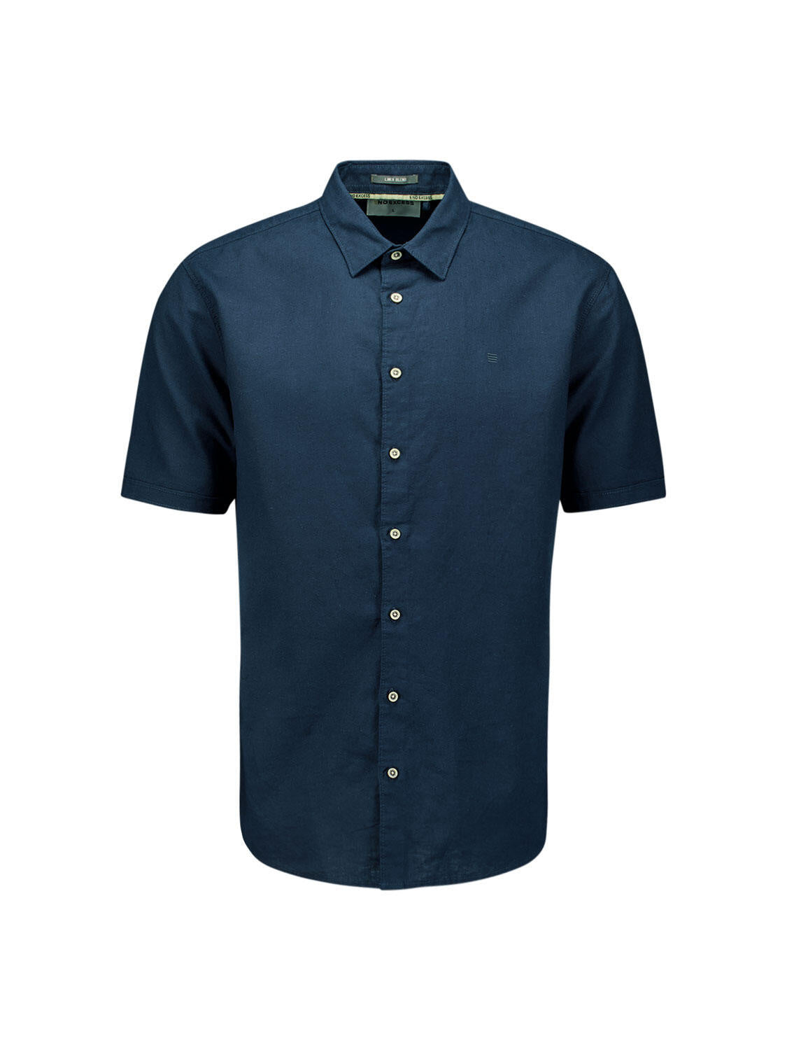 Kurzarmhemd Regular Fit aus Leinenmix - 078-Night - Blau