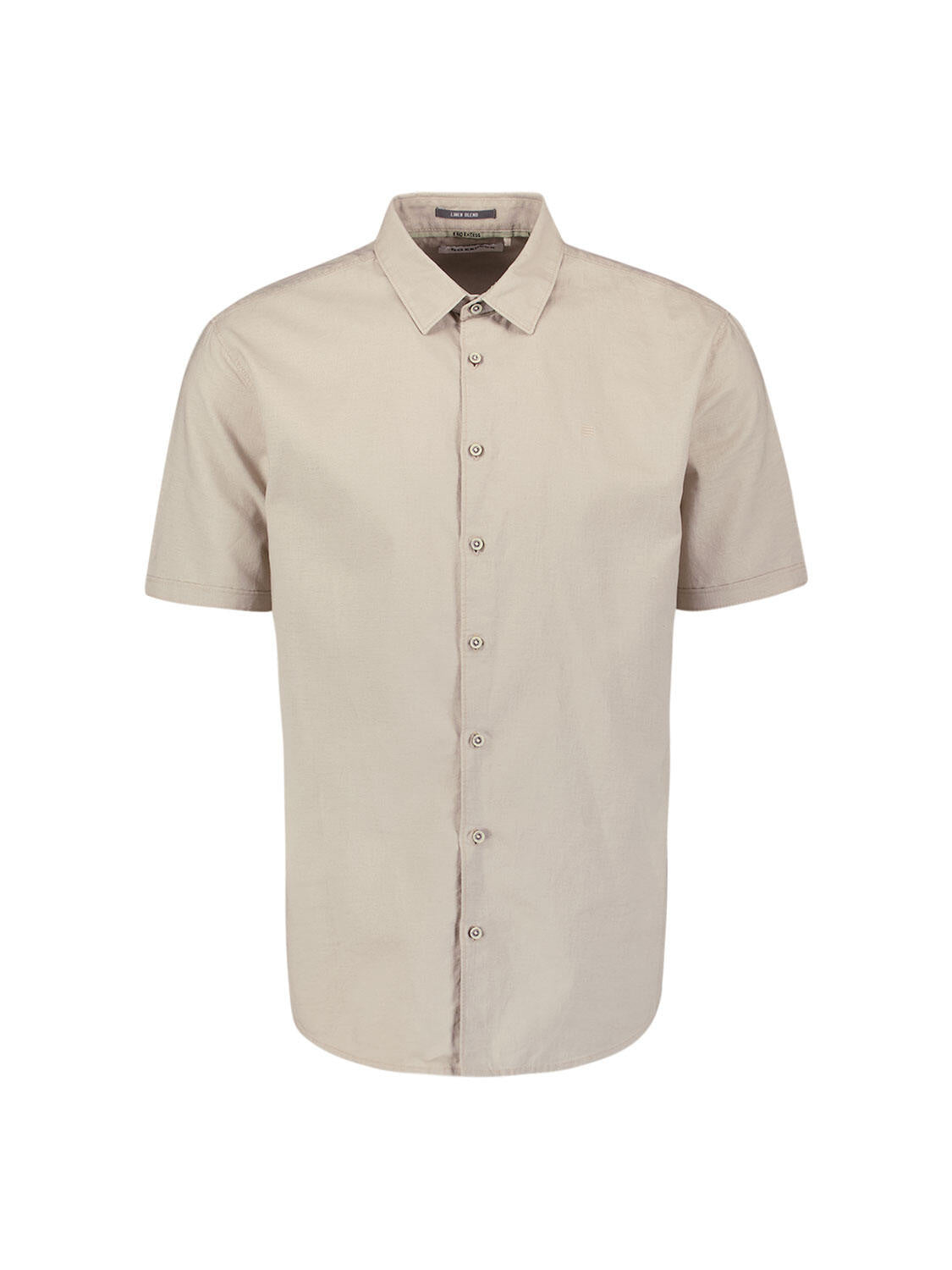 Kurzarmhemd Regular Fit aus Leinenmix - 310-Light Desert - Beige